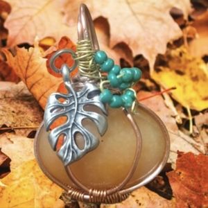 Semi-Precious Stone Pumpkin necklace